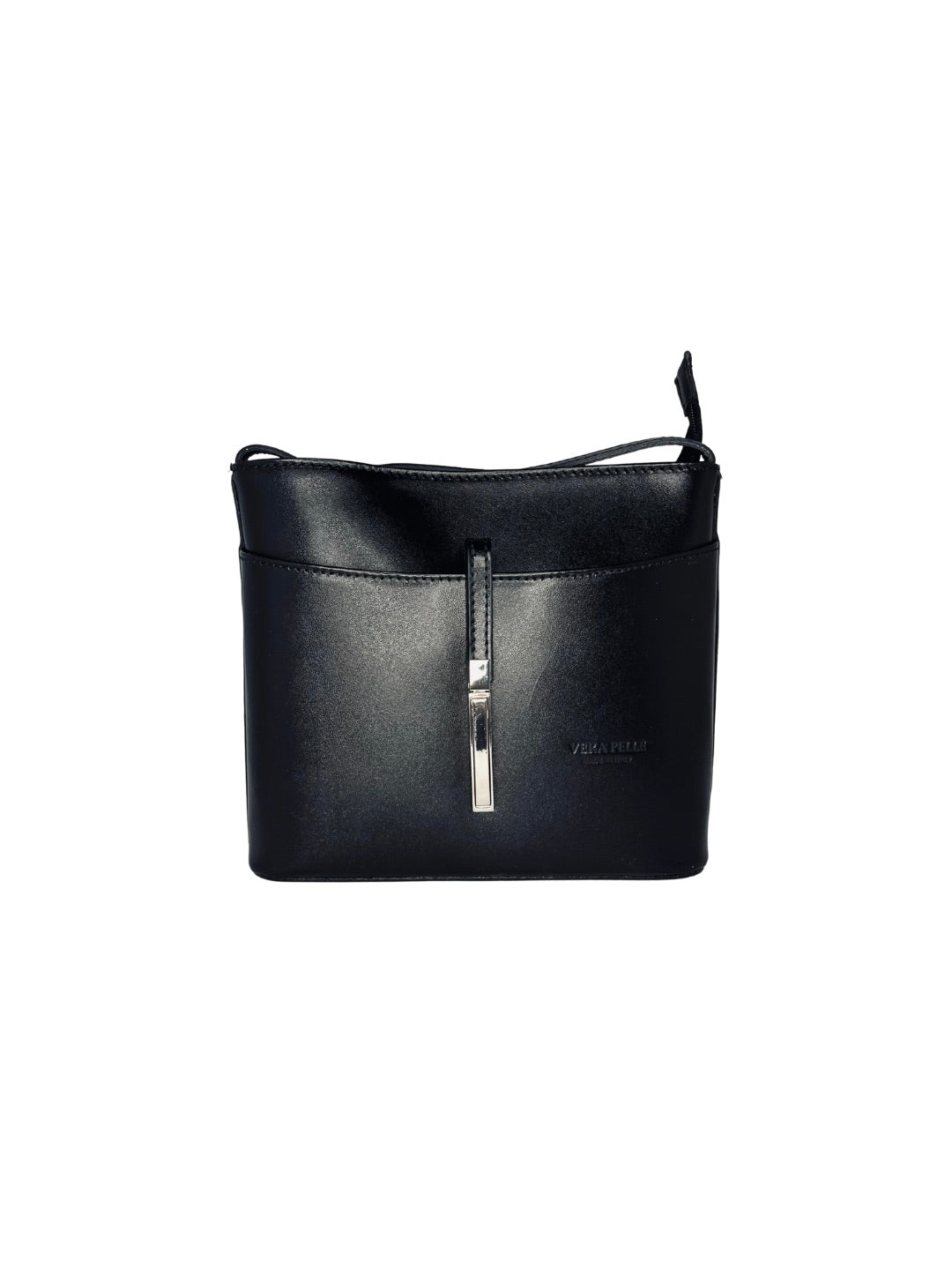 Malá černá kožená kabelka VERA PELLE - crossbody