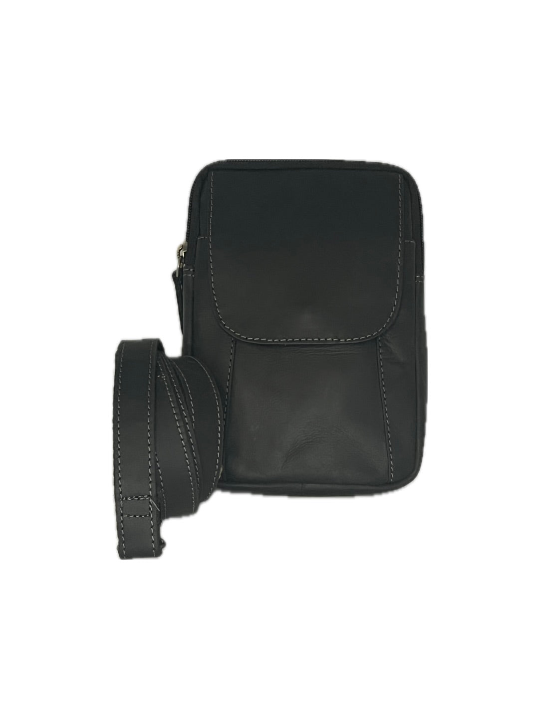 Malá pánská crossbody na doklady a telefon z pravé kůže vhodná i na opasek