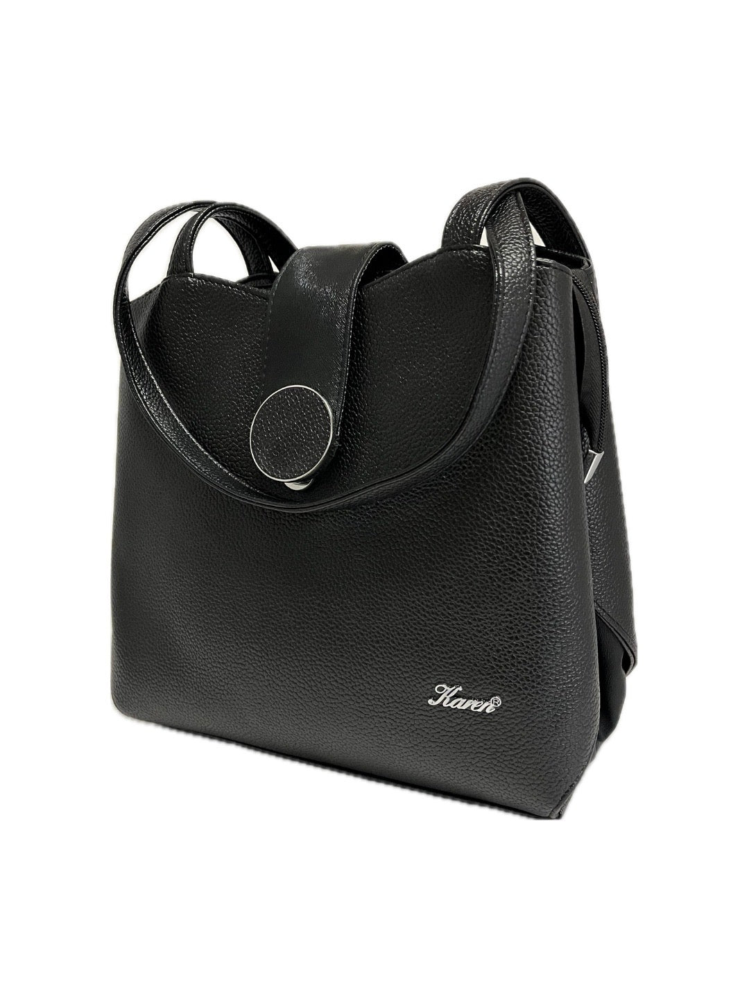 Černá kabelka KAREN Karla s přezkou - extrémně lehký hobo bag