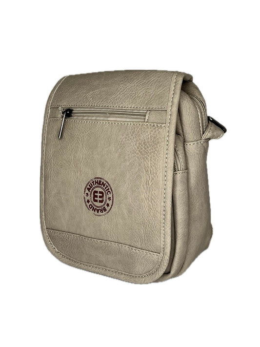 Pánská béžová crossbody dokladová taštička přes rameno