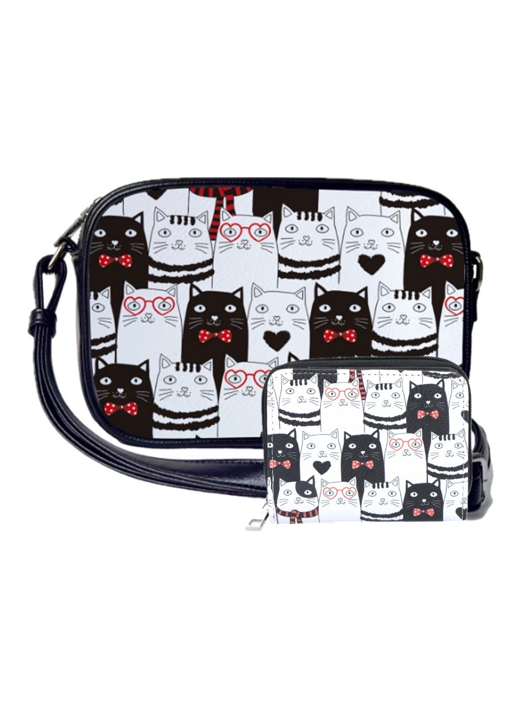Malá crossbody s potiskem koček - NOVINKA