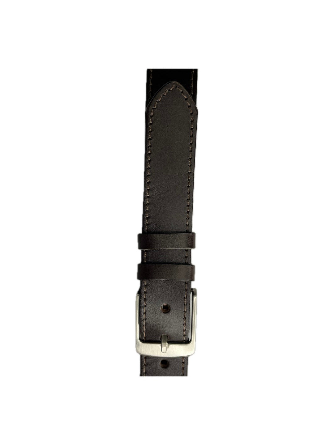 Pánský kožený opasek tmavě hnědý s prošitím - šířka 40 mm