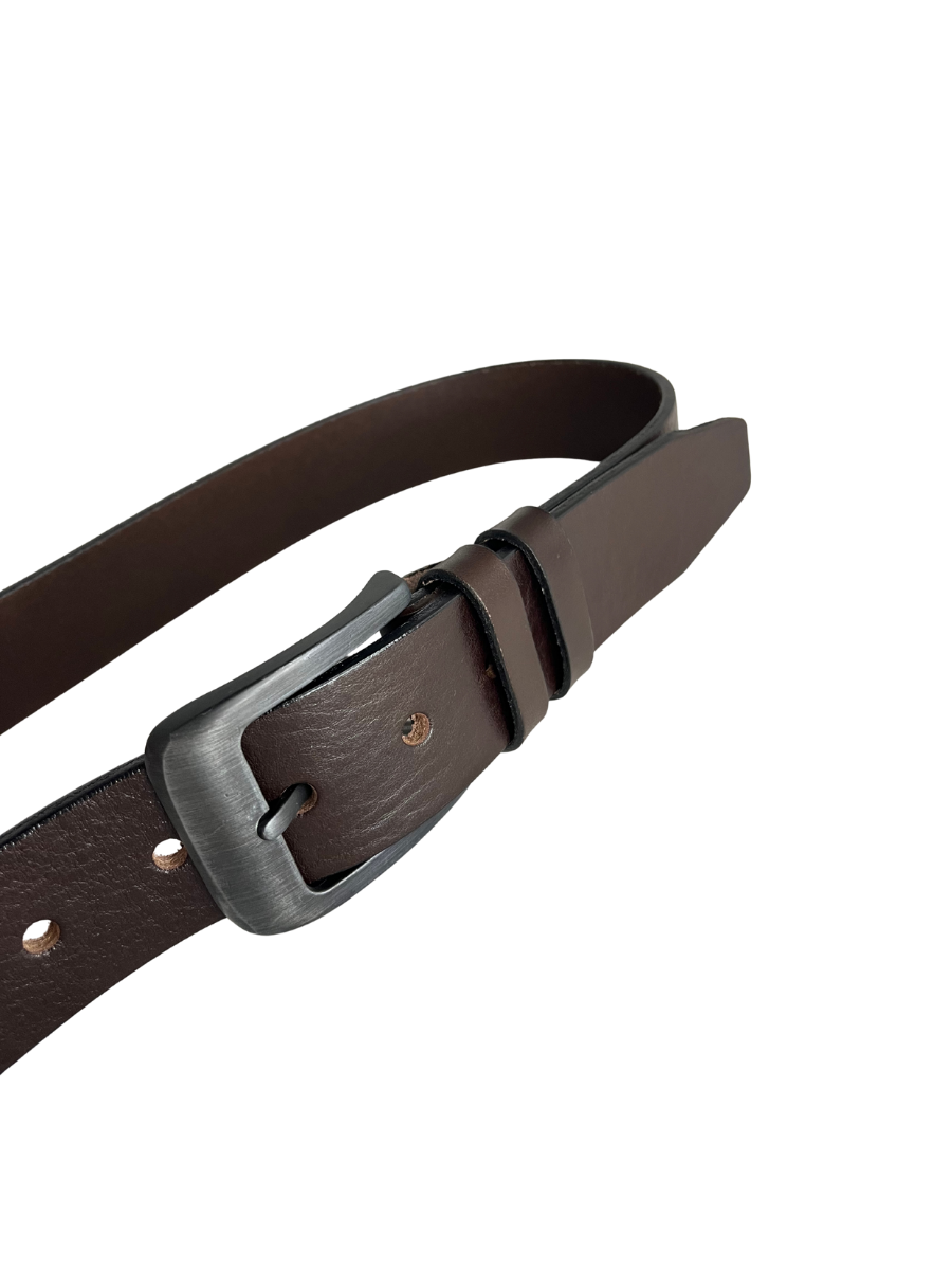 Hnědý pánský kožený opasek JEANS 40mm - český výrobek