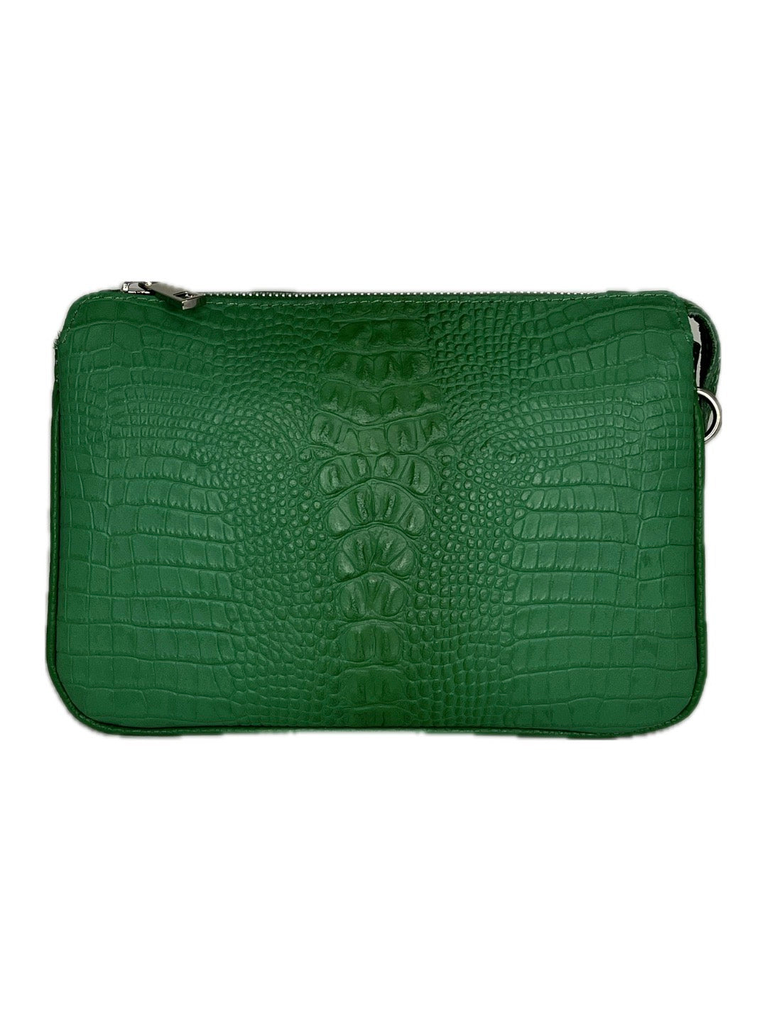 Kožená crossbody VERA PELLE se vzorem krokodýlí kůže