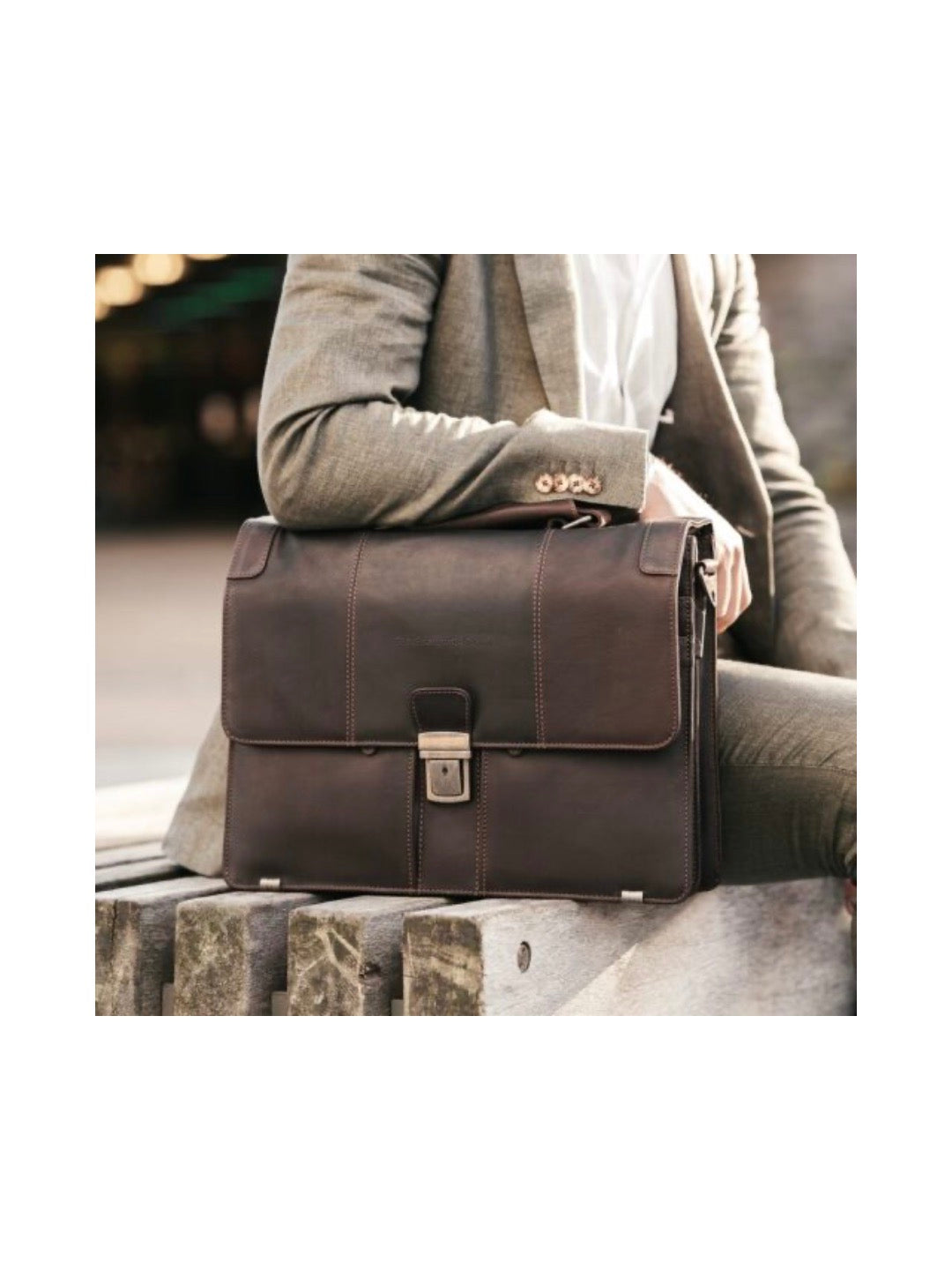 Aktovka na notebook Stuttgart z hovězí usně - The Chesterfield Brand