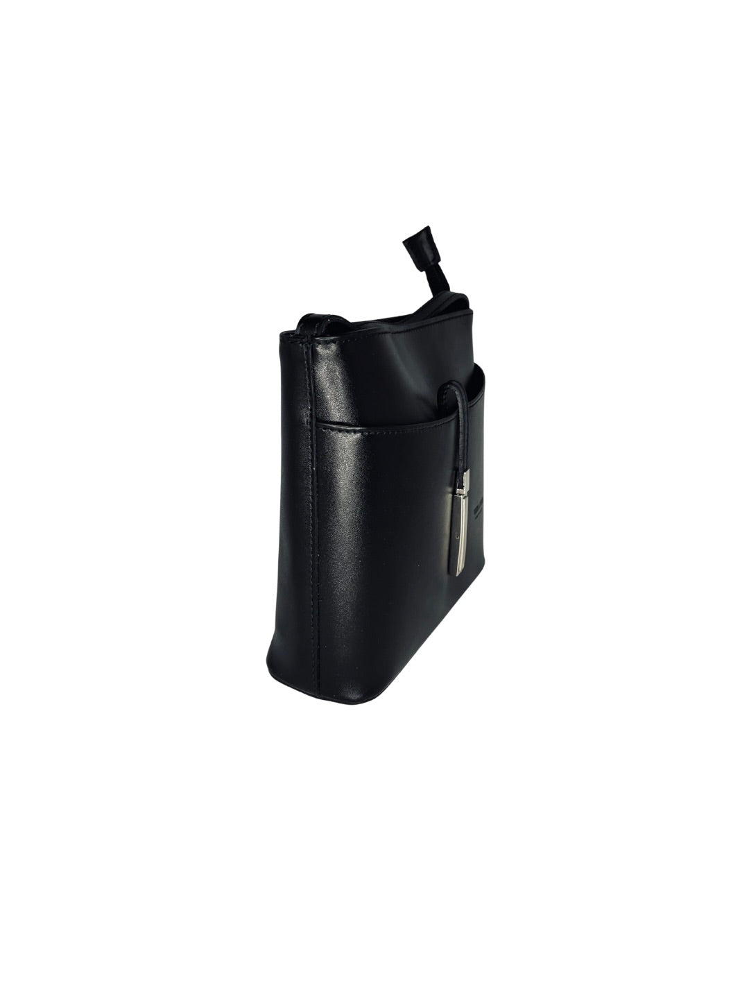 Malá černá kožená kabelka VERA PELLE - crossbody