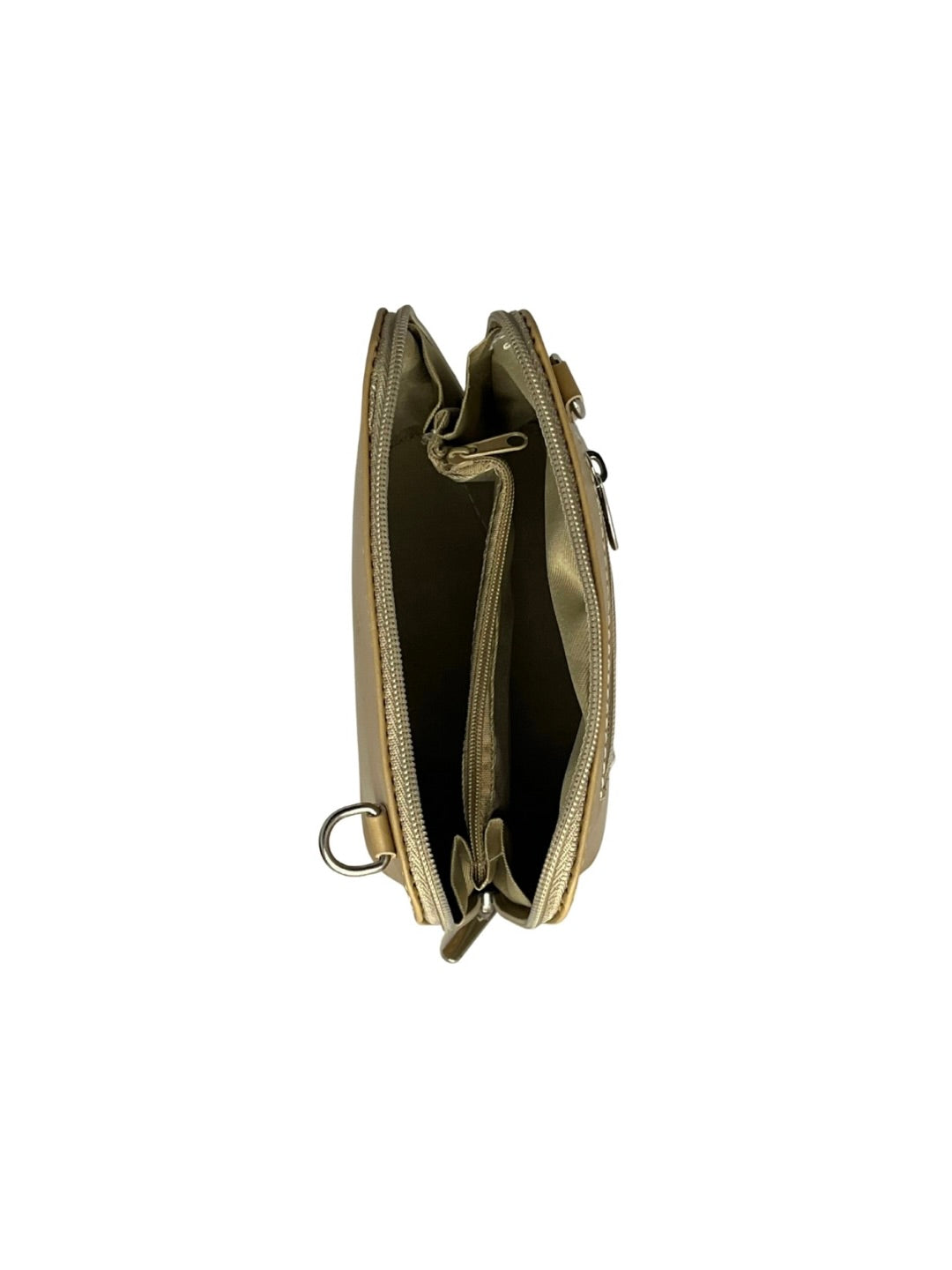 Malá kožená kabelka VERA PELLE - crossbody s květinovým vzorem