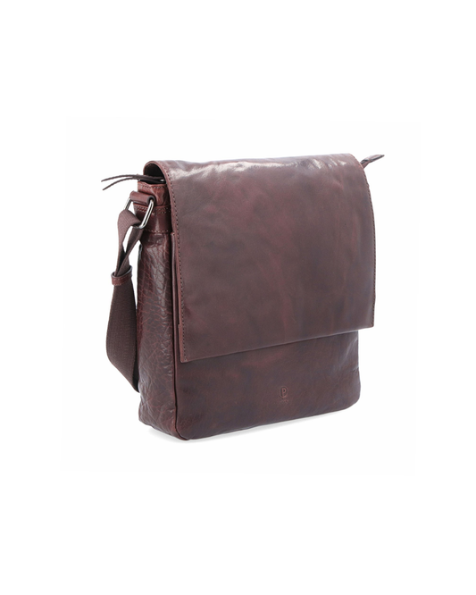 Pánská kožená crossbody taška s klopnou Poeyem