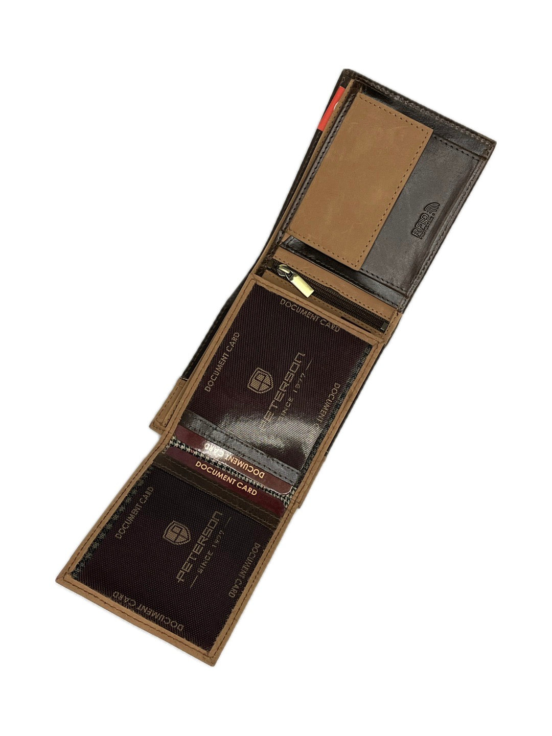 Pánská kožená peněženka Peterson s funkcí RFID - kombinace hladké a broušené kůže
