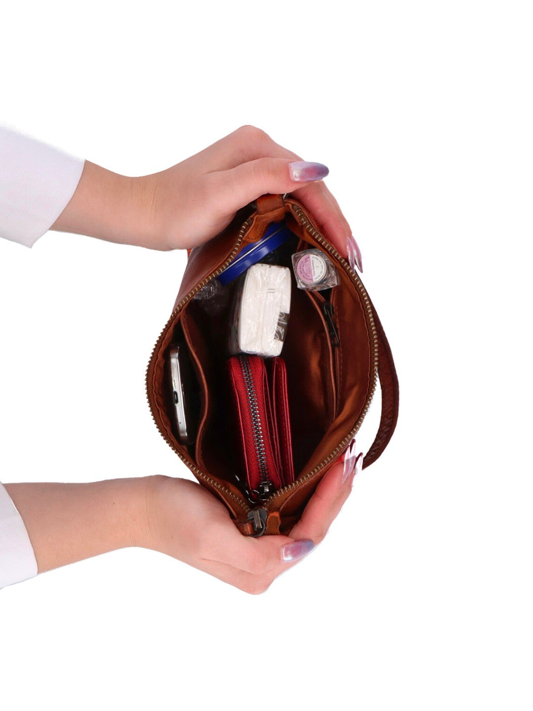 Malá kožená koňaková kabelka Noelia Bolger - crossbody