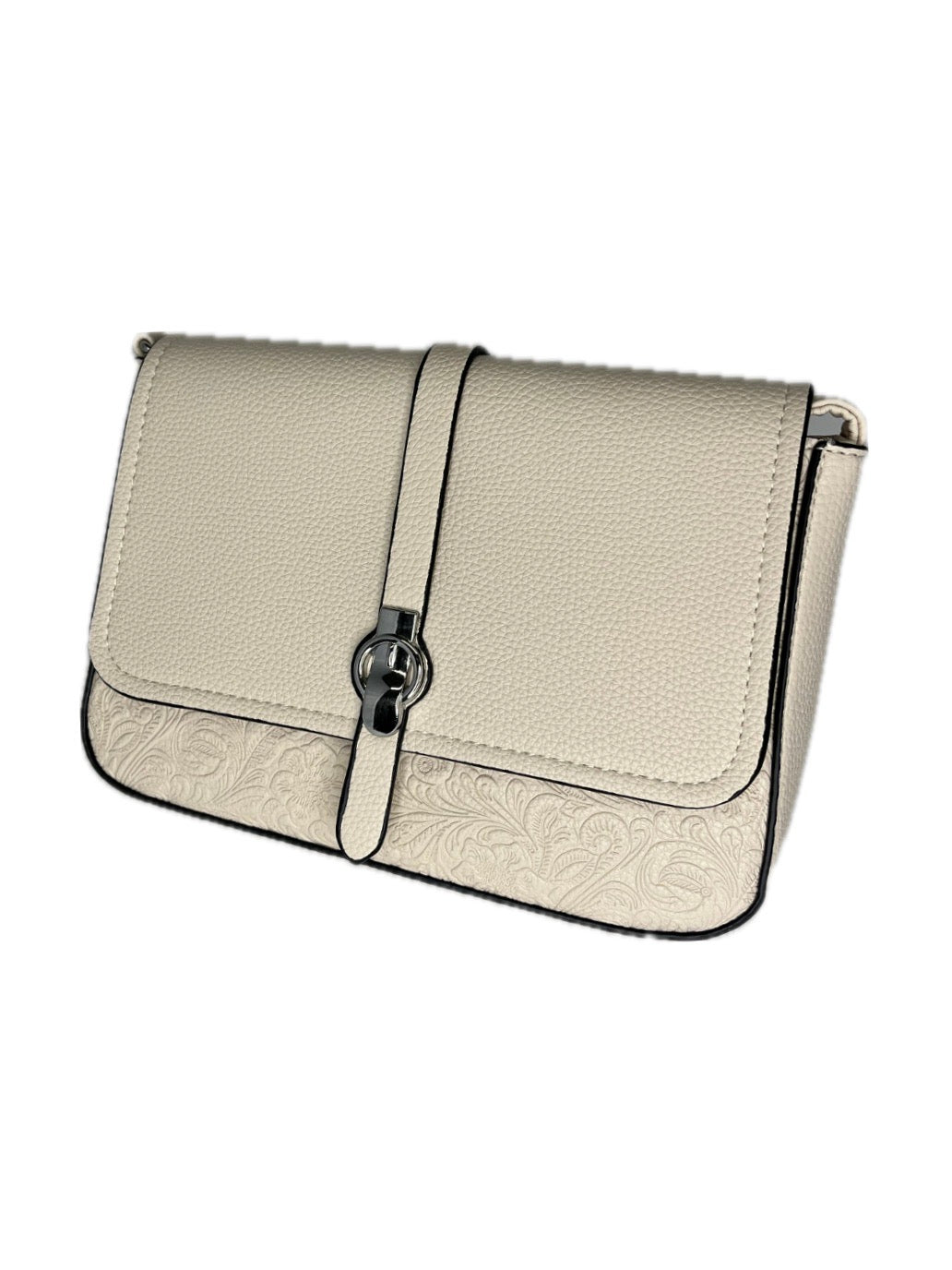 Malá crossbody s klopnou a květinovým vzorem