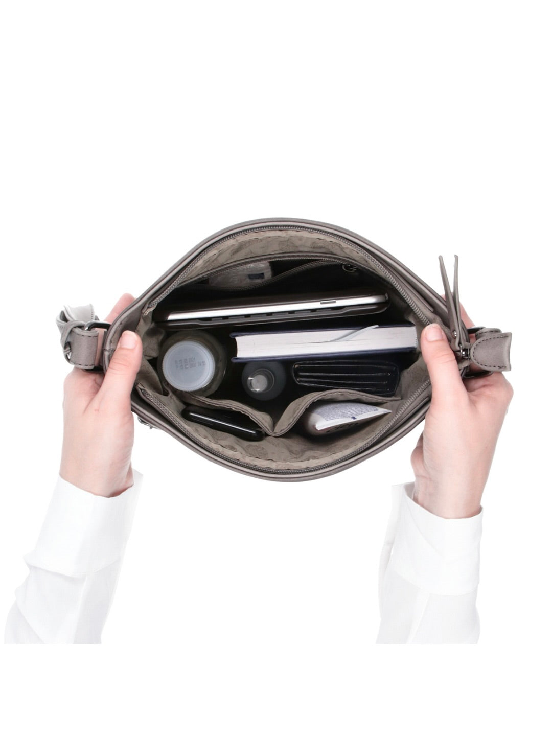 Dámská šedá crossbody s motivem mandaly