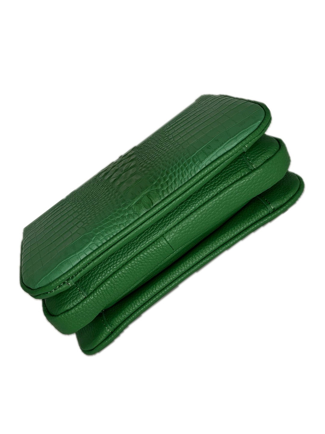 Kožená crossbody VERA PELLE se vzorem krokodýlí kůže