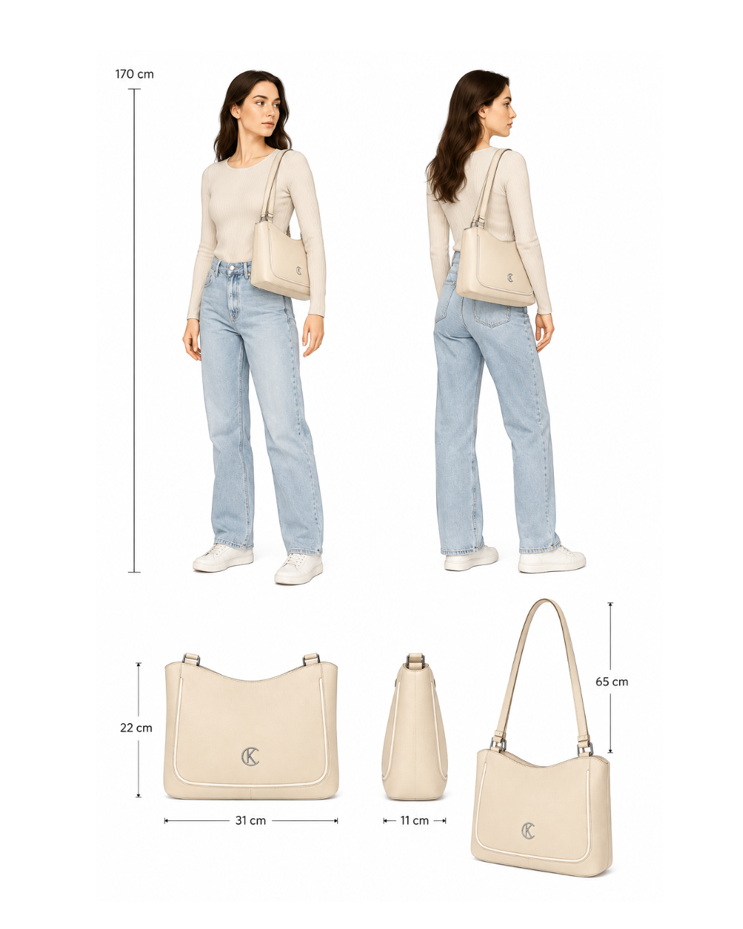 Menší elegantní shopper kabelka Karen