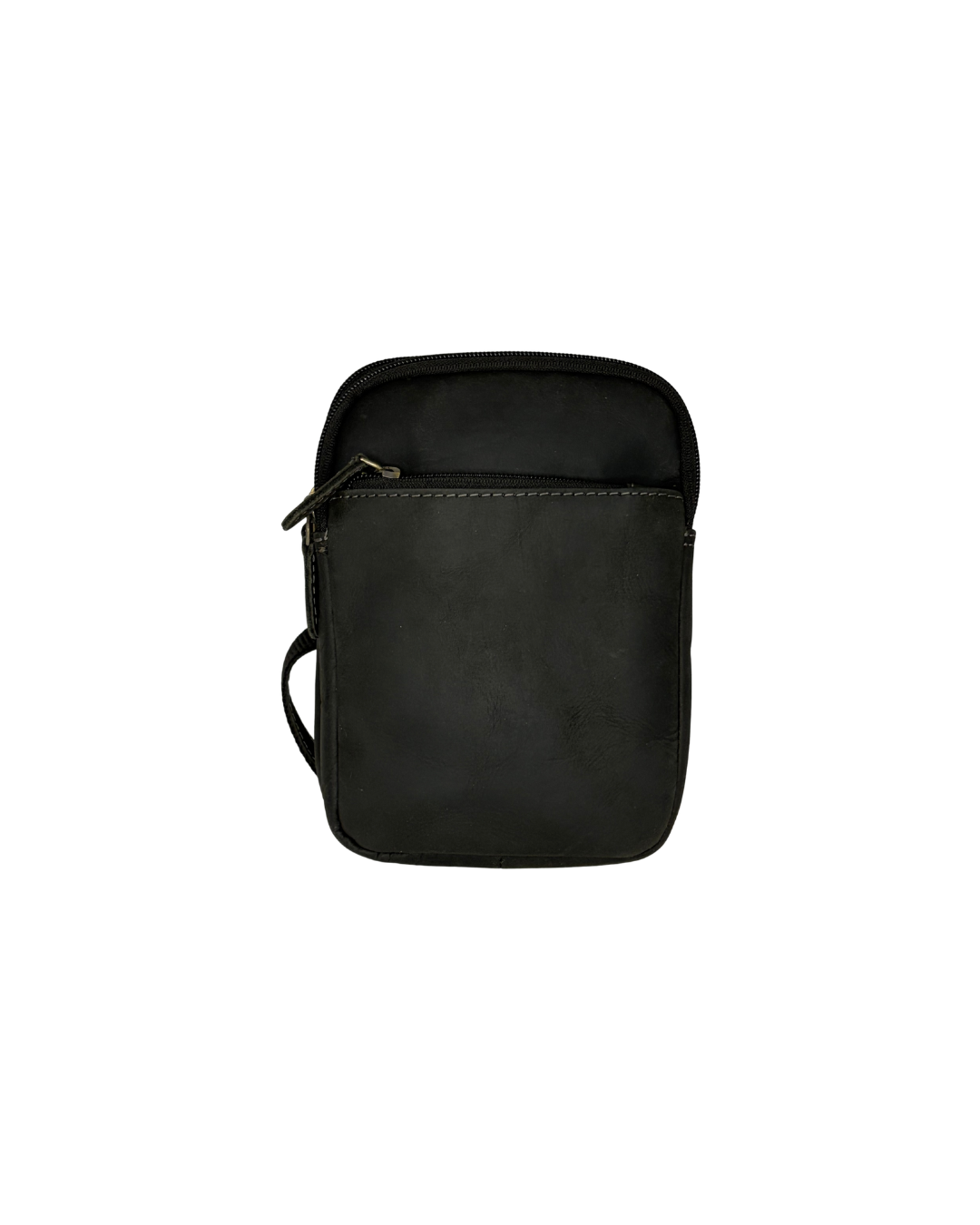 Malá černá pánská crossbody taška z pravé kůže na opasek i přes rameno