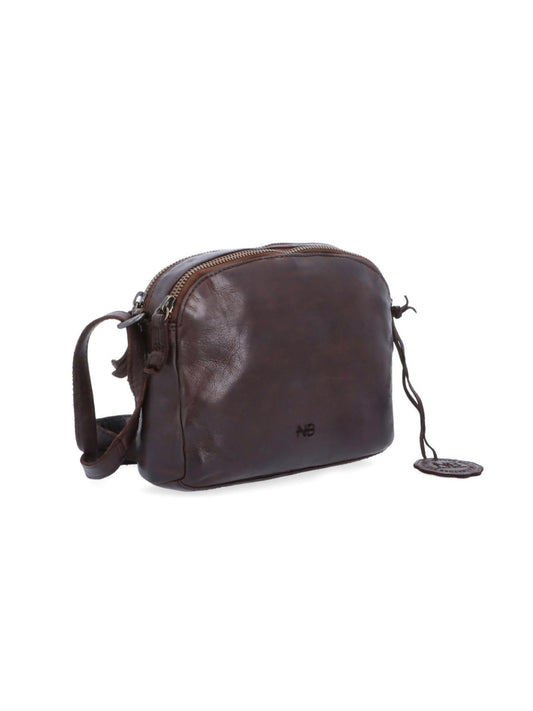 Malá kožená crossbody Noelia Bolger v elegantní tmavě hnědé barvě