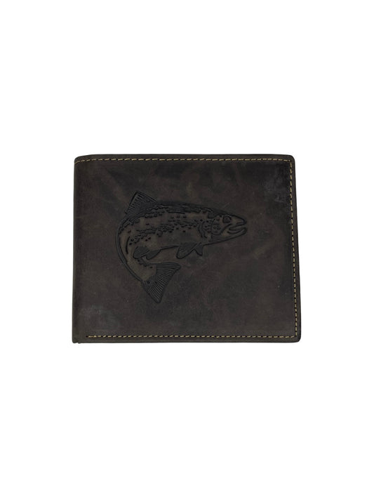Pánská kožená peněženka pro rybáře s funkcí RFID