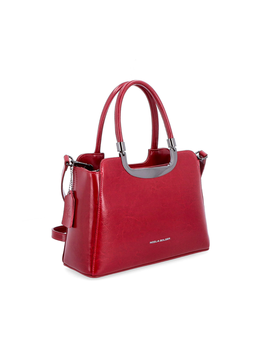Elegantní červená kožená kabelka do ruky