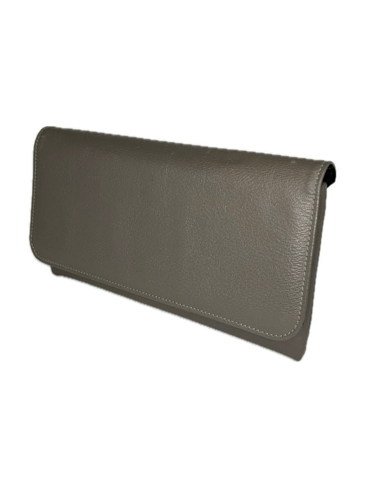 Kožené šedé minimalistické psaníčko - česká výroba
