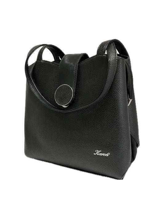 Černá kabelka KAREN Karla s přezkou - extrémně lehký hobo bag