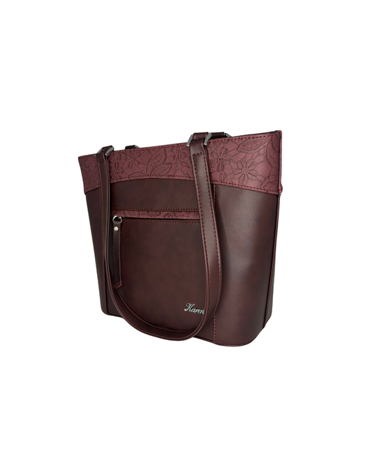 Odlehčená bordo shopper kabelka Karen Polika