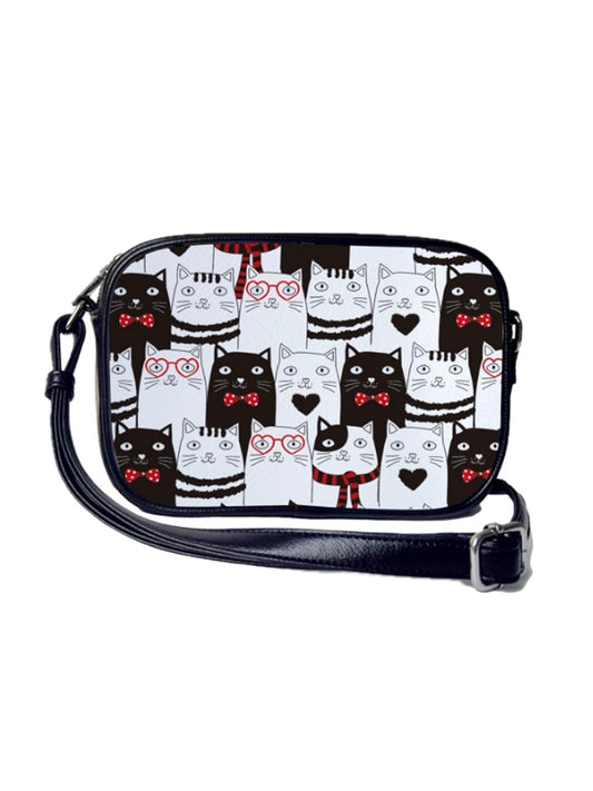 Malá crossbody s potiskem koček - NOVINKA