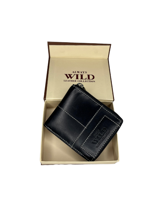 Pánská kožená peněženka Wild na zip s funkcí RFID