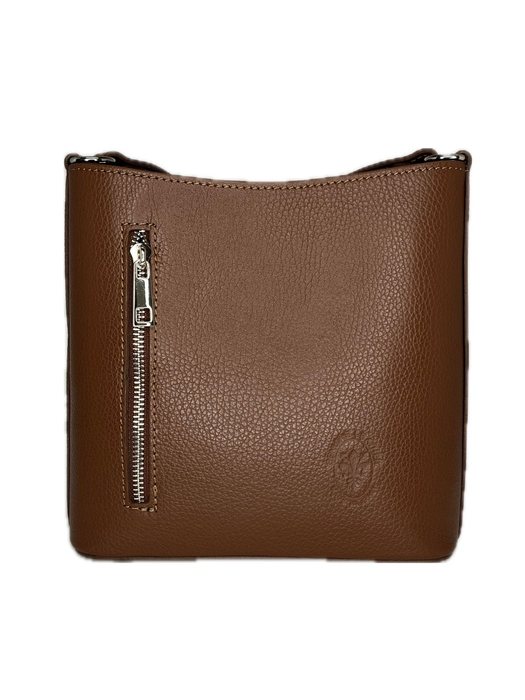 Malá dámská kožená crossbody v hnědé barvě