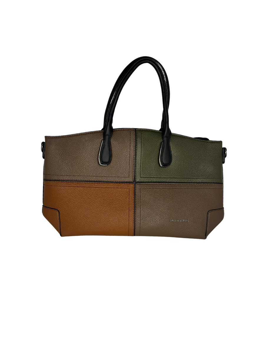 Dámská shopper kabelka v kombinaci černé a hnědé