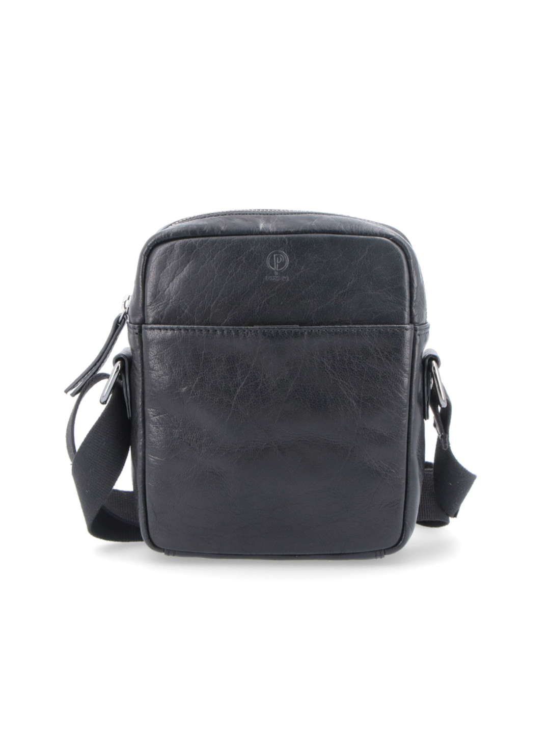 Černá pánská kožená taška na mobil a doklady Poyem