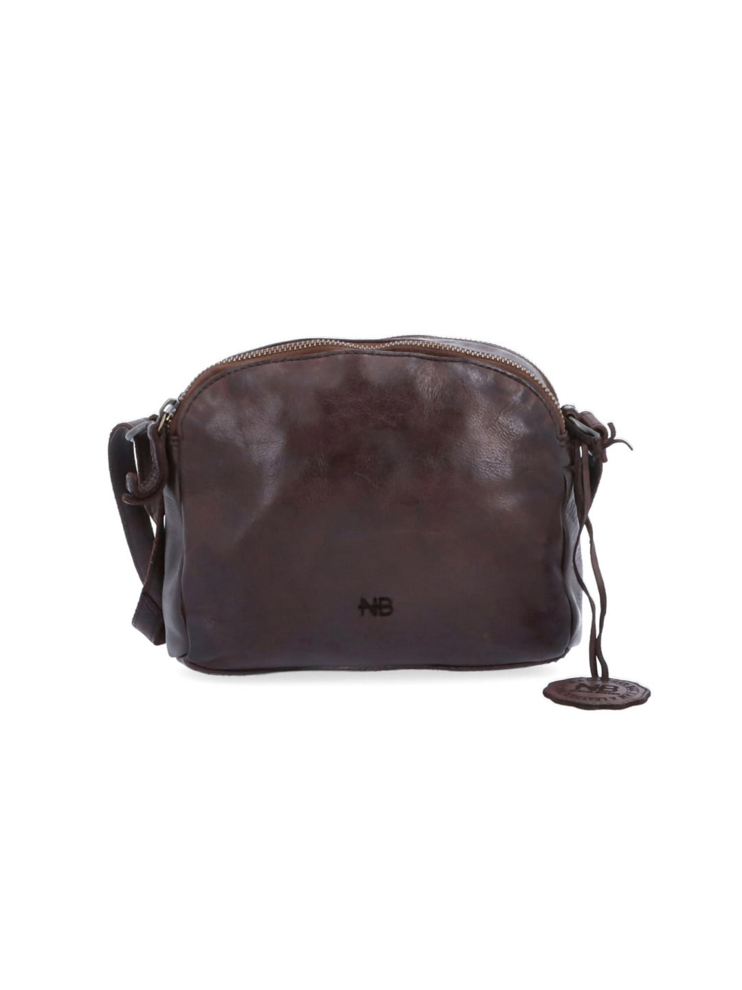 Malá kožená crossbody Noelia Bolger v elegantní tmavě hnědé barvě