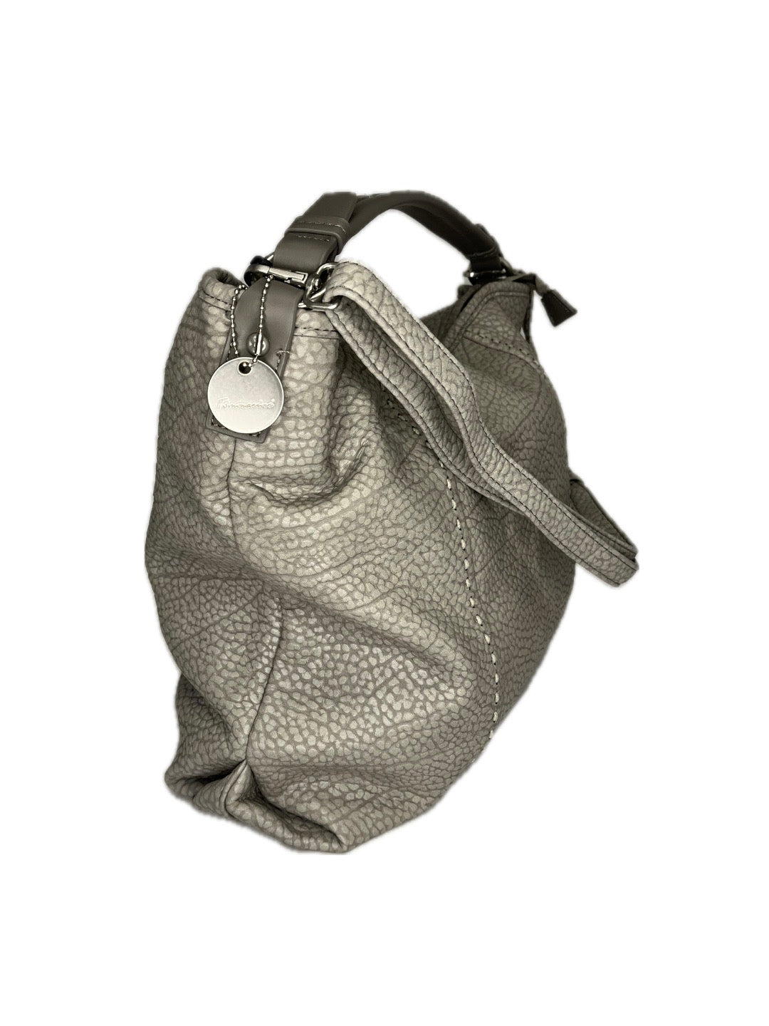 Dámská kabelka hobo bag do ruky i přes rameno - dokonalá imitace šedé kůže
