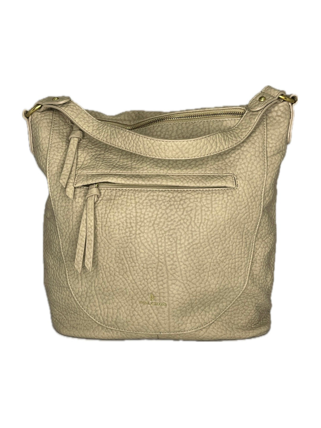 Dámská béžová kabelka z dokonalé imitace kůže - hobo bag