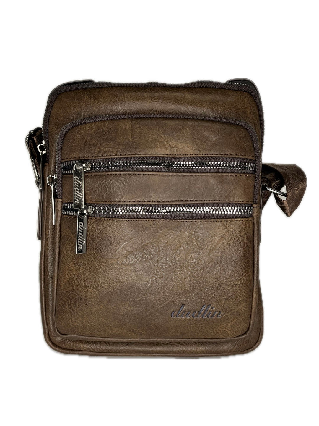 Pánská crossbody ze syntetické kůže - hnědá