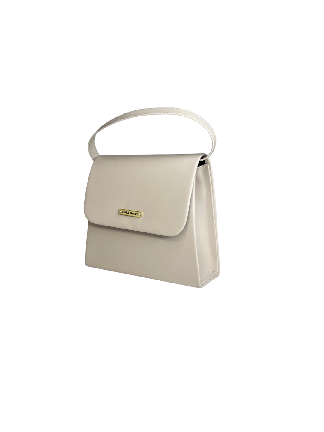 Dámská společenská kabelka Laura Biaggi v kombinaci s lakovanou kůží - béžová