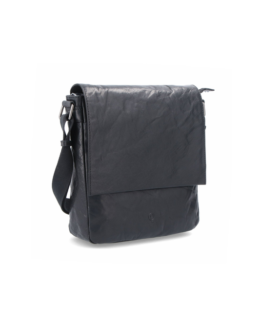 Pánská kožená crossbody taška s klopnou Poeyem