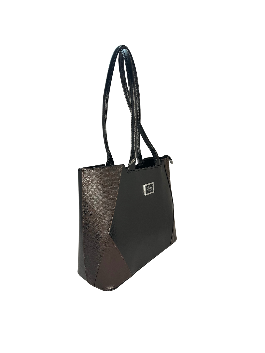 Dámská odlehčená shopper kabelka Karen Maria černo-hnědá kombinace