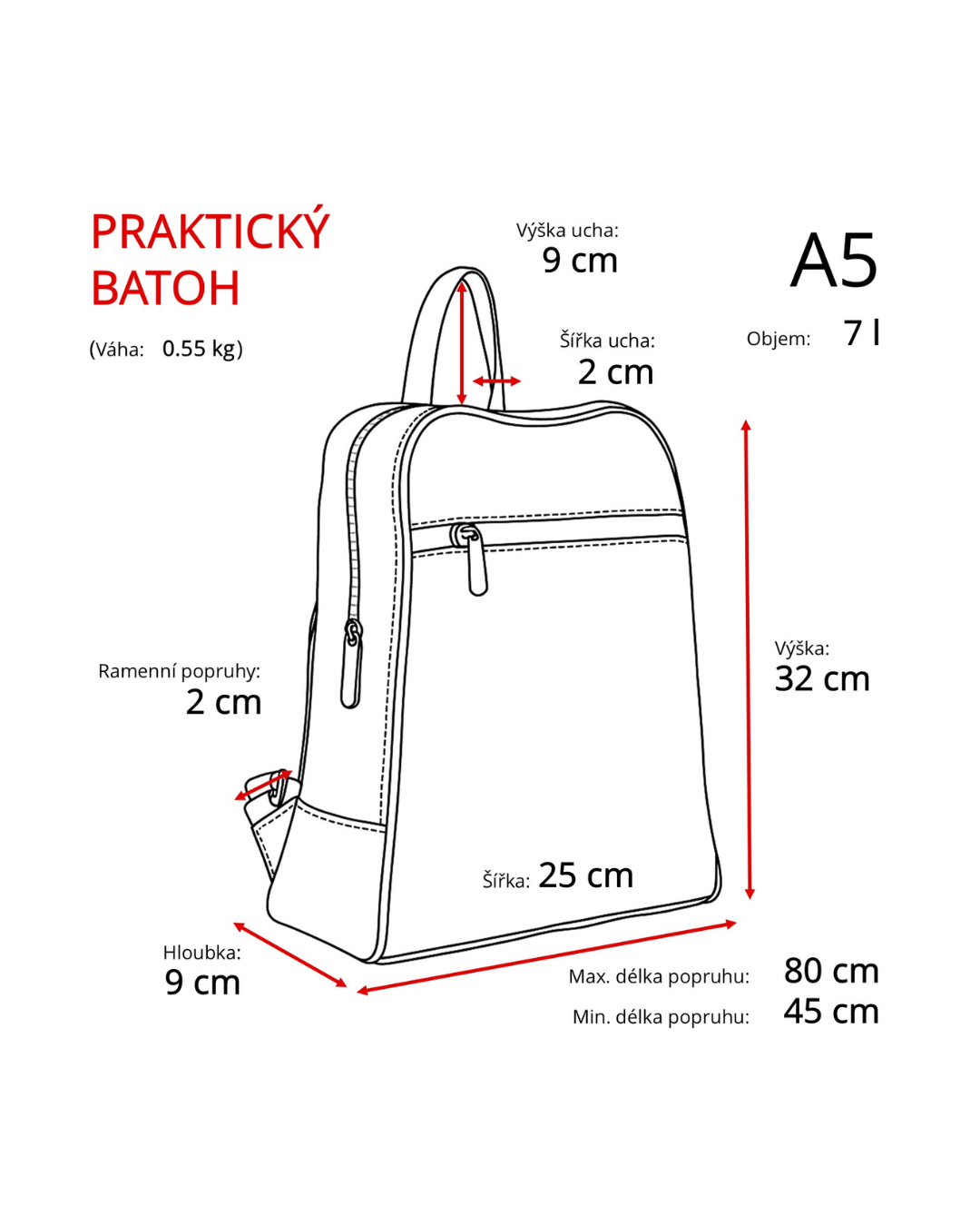 Černý extrémně lehký městský batoh Tangerin - unisex