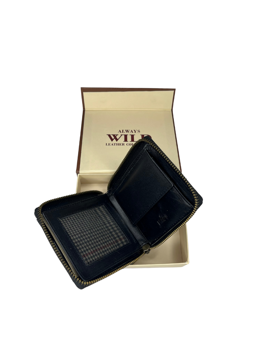 Pánská kožená peněženka Wild na zip s funkcí RFID