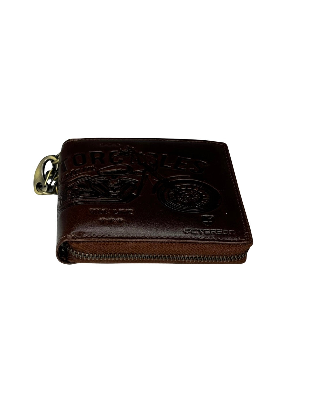 Motorkářská kožená peněženka s řetězem a funkcí RFID