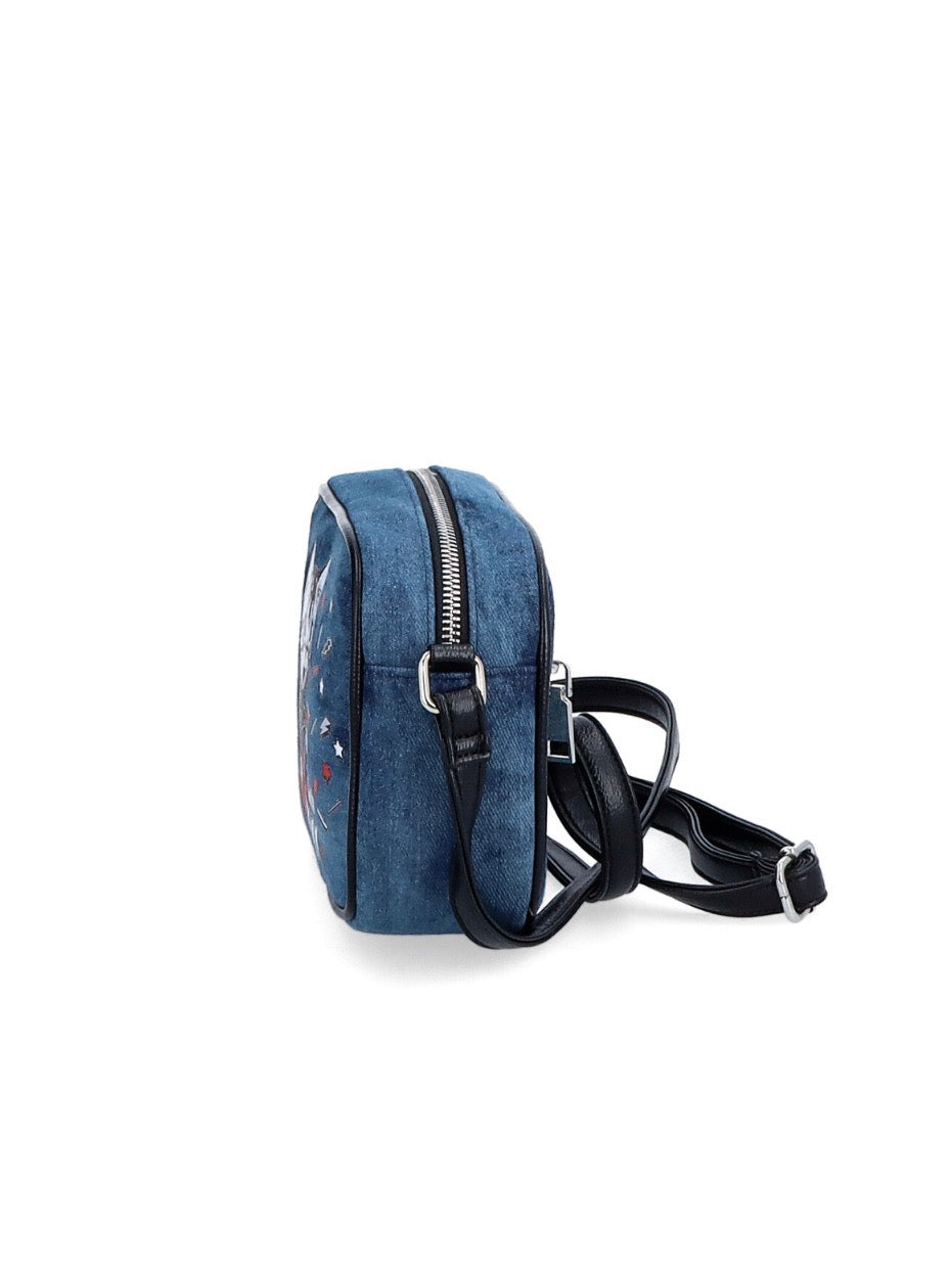 Malá crossbody kabelka jeans kočka - NOVINKA