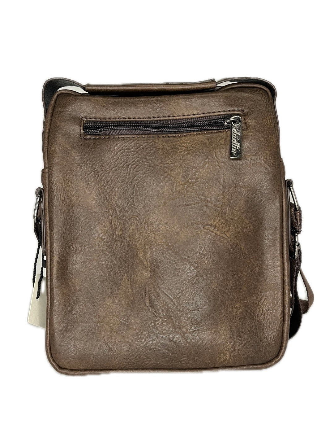 Pánská crossbody ze syntetické kůže - hnědá