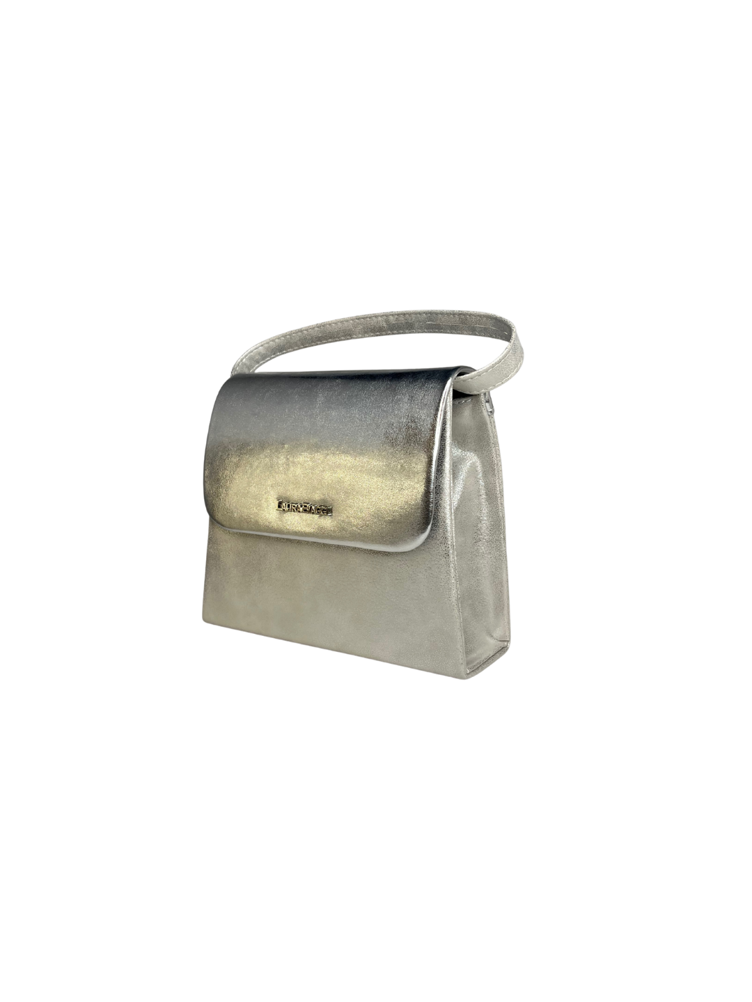 Dámská společenská kabelka Laura Biaggi v kombinaci s lakovanou kůží - stříbrná, zlatá