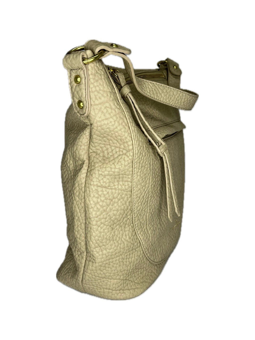 Dámská béžová kabelka z dokonalé imitace kůže - hobo bag