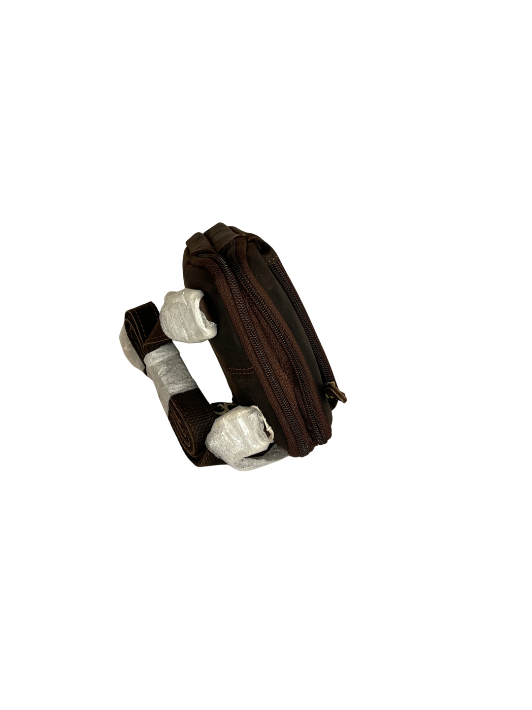 Menší hnědá pánská crossbody taška z pravé kůže