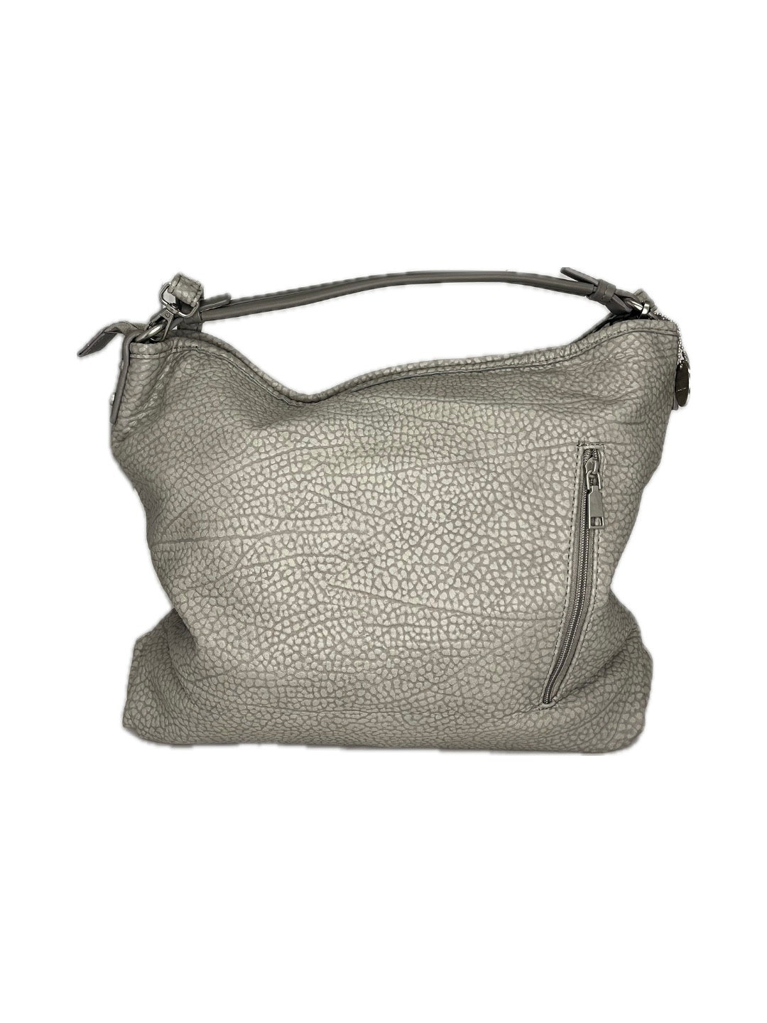 Dámská kabelka hobo bag do ruky i přes rameno - dokonalá imitace šedé kůže