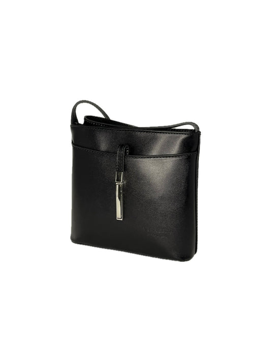 Malá černá kožená kabelka VERA PELLE - crossbody