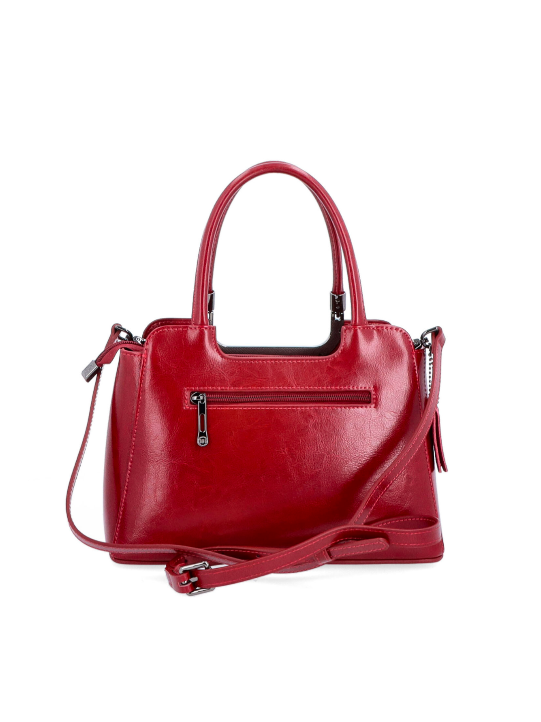 Elegantní červená kožená kabelka do ruky