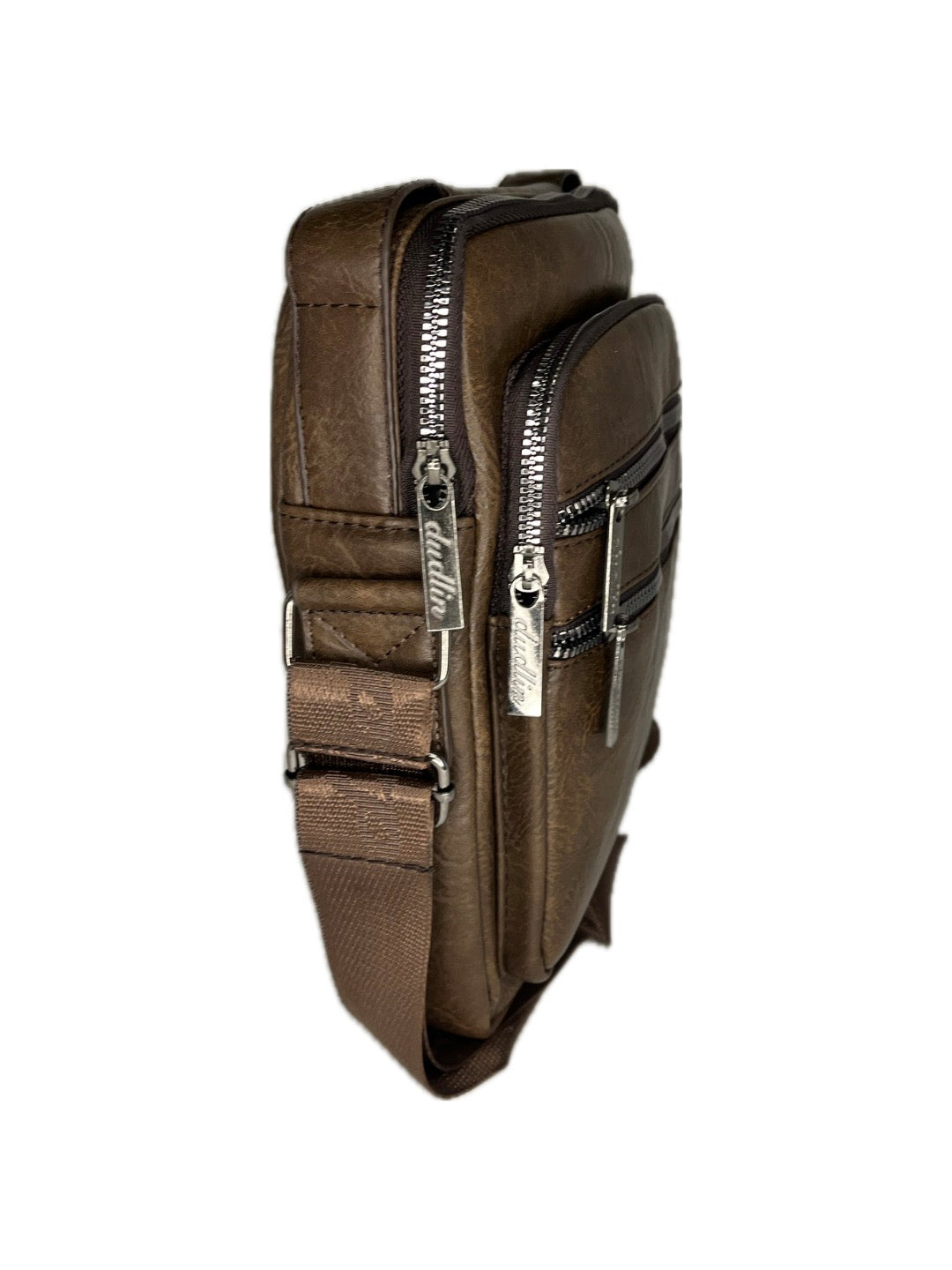 Pánská crossbody ze syntetické kůže - hnědá