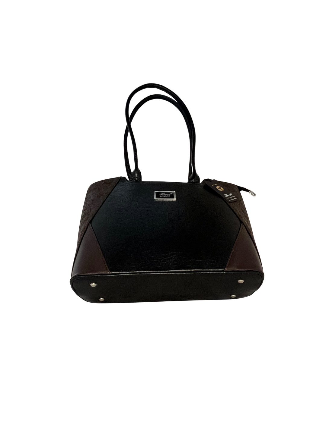 Dámská odlehčená shopper kabelka Karen Maria černo-hnědá kombinace